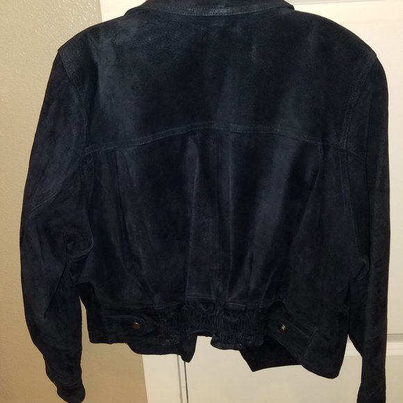 1980s INTERNATIONAL RINZI COLLECTION GENUINE SUEDE LEATHER WOMEN'S JACKET COAT - Picture 8 of 10